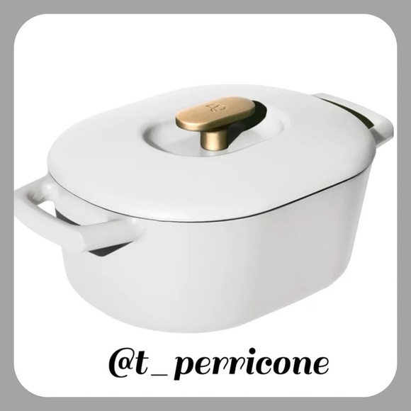 ♠️ New Beautiful 6QT Enamel Dutch Oven, White Icing by Drew Barrymore - Picture 1 of 10